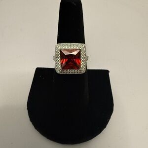 Red gemstone style ring